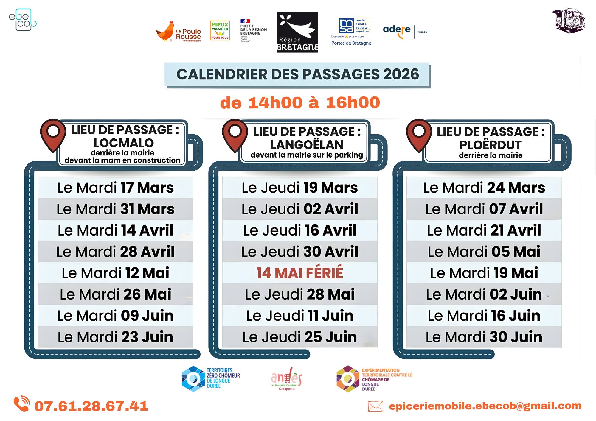 Calendrier épicerie mobile EBECOB
