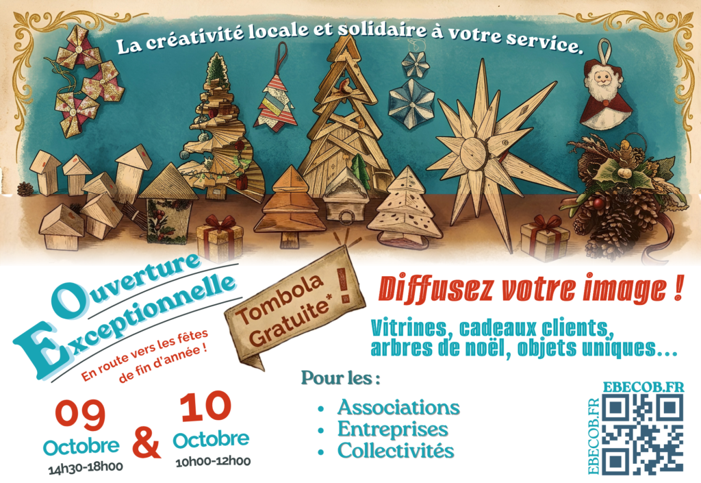 Les 9 et 10 octobre, ouverture de La Boutik d'EBECOB pour les professionnels, les associations et les collectivités